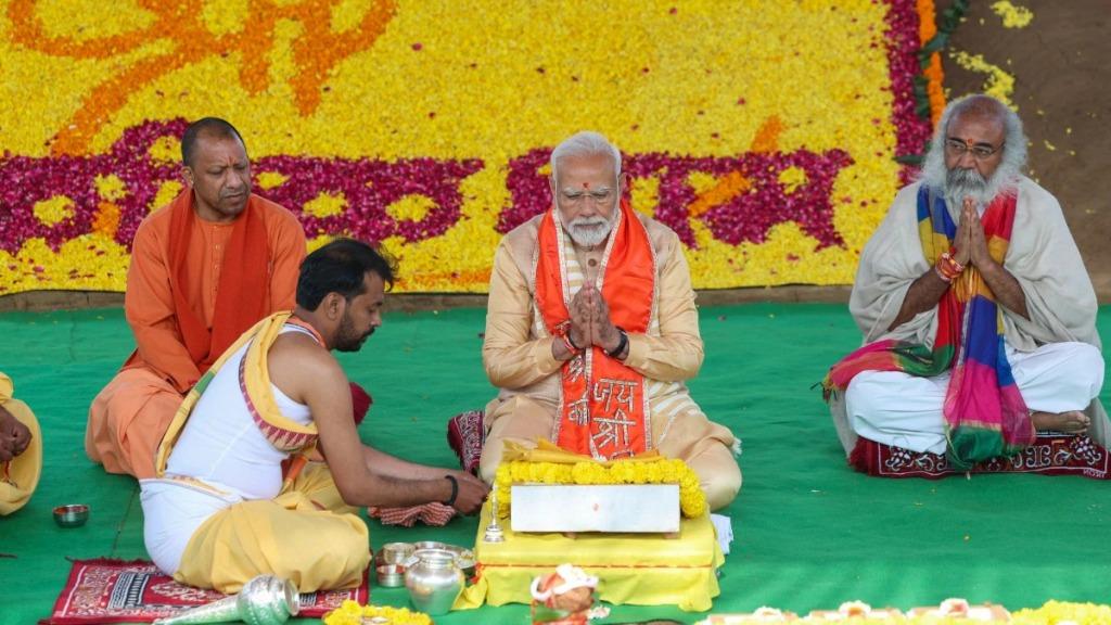 PM Modi Dedicates The Shri Kalki Dham Temple's Foundation Stone in Sambhal, Uttar Pradesh